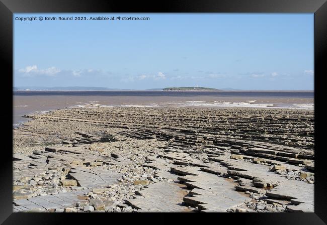 Welsh coast Lavernock rocks Framed Print by Kevin Round