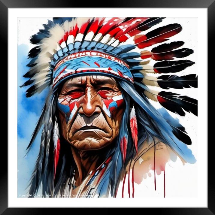 WARRIORS OF THE PLAINS 16 Framed Mounted Print by OTIS PORRITT