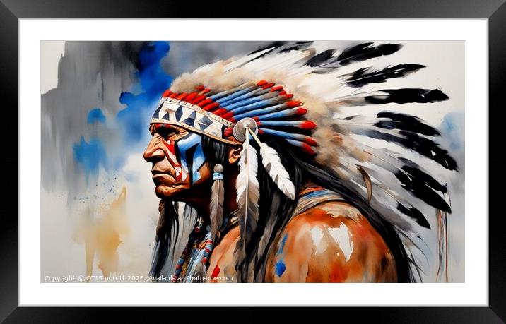 WARRIORS OF THE PLAINS 18 Framed Mounted Print by OTIS PORRITT