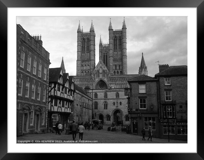 An impressive Lincoln Cathedral Framed Mounted Print by ANN RENFREW