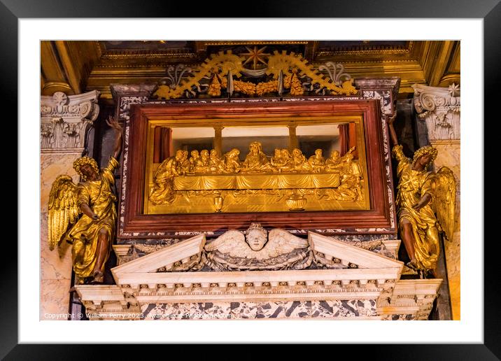 Jesus Last Supper Saint John Lateran Cathedral Rome Italy Framed Mounted Print by William Perry