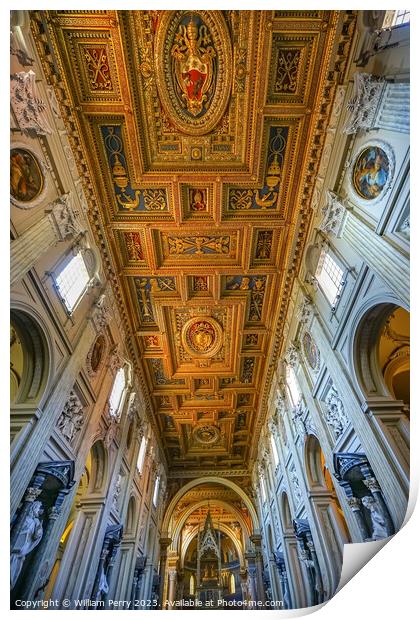 High Altar Ciborium Saint John Lateran Cathedral Rome Italy Print by William Perry