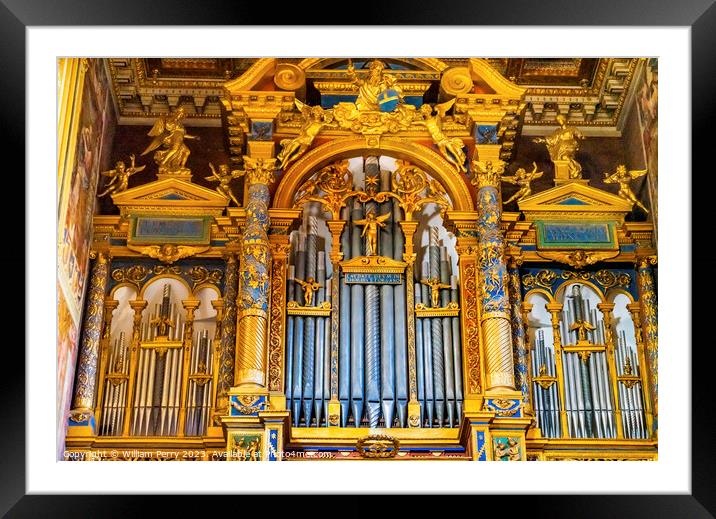 Golden Organ Basilica Saint John Lateran Cathedral Rome Italy Framed Mounted Print by William Perry