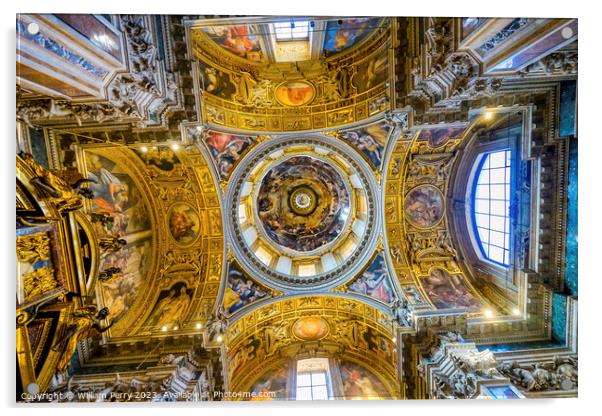 Dome Basilica Santa Maria Maggiore Rome Italy Acrylic by William Perry