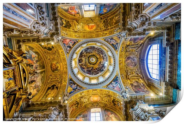 Dome Basilica Santa Maria Maggiore Rome Italy Print by William Perry