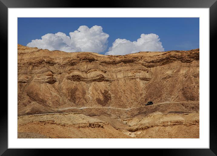 The Negev mountain desert view. Israel Framed Mounted Print by Olga Peddi