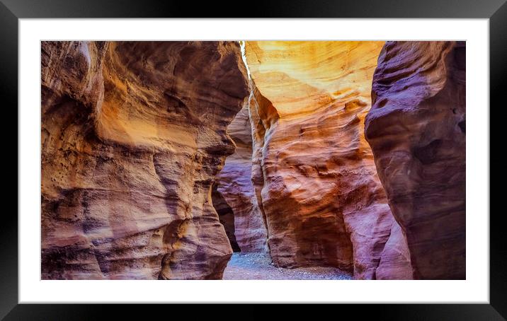 Beautifull caves and canyons in the red canyon is  Framed Mounted Print by Olga Peddi