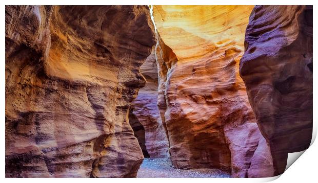 Beautifull caves and canyons in the red canyon is  Print by Olga Peddi