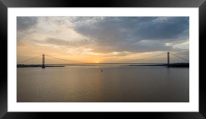 Humber Bridge A Marvel of Engineering Framed Mounted Print by Apollo Aerial Photography