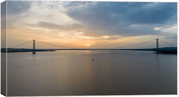Humber Bridge Sunset Canvas Print by Apollo Aerial Photography
