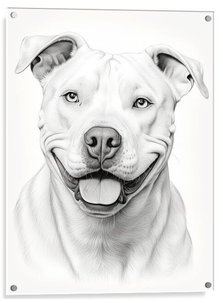 Dogo Argentino Pencil Drawing Acrylic by K9 Art