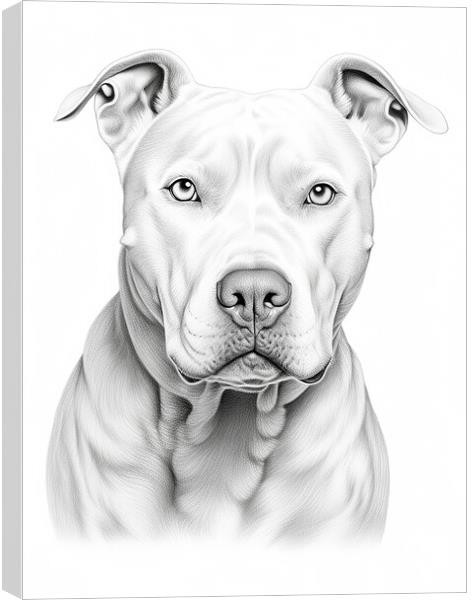 Dogo Argentino Pencil Drawing Canvas Print by K9 Art