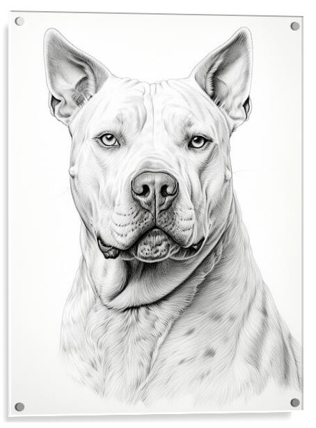 Dogo Argentino Pencil Drawing Acrylic by K9 Art