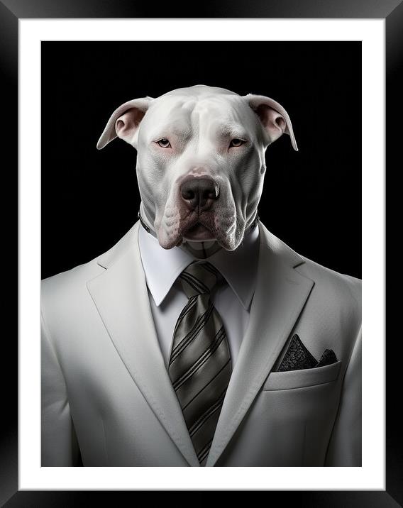 Dogo Argentino Framed Mounted Print by K9 Art