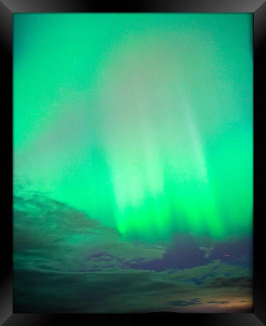 Brilliant Aurora over Laurencekirk Scotland  Framed Print by DAVID FRANCIS