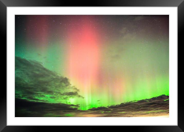 Brilliant Aurora over Laurencekirk Scotland Framed Mounted Print by DAVID FRANCIS