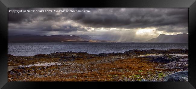 Dramatic, Moody Clouds over Loch Hourn, Skye (Pano Framed Print by Derek Daniel