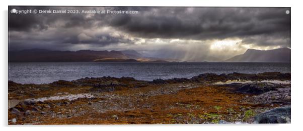 Dramatic, Moody Clouds over Loch Hourn, Skye (Pano Acrylic by Derek Daniel