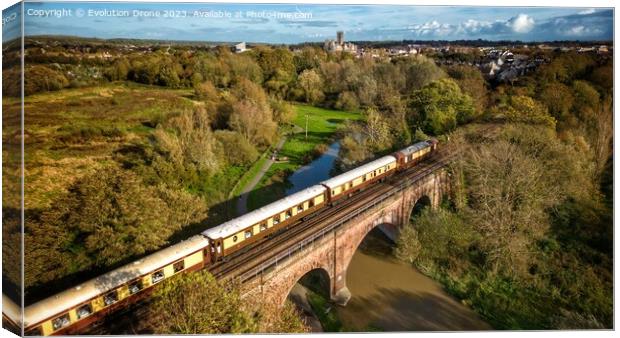 British Pullman crosses the Great Stour Canvas Print by Evolution Drone