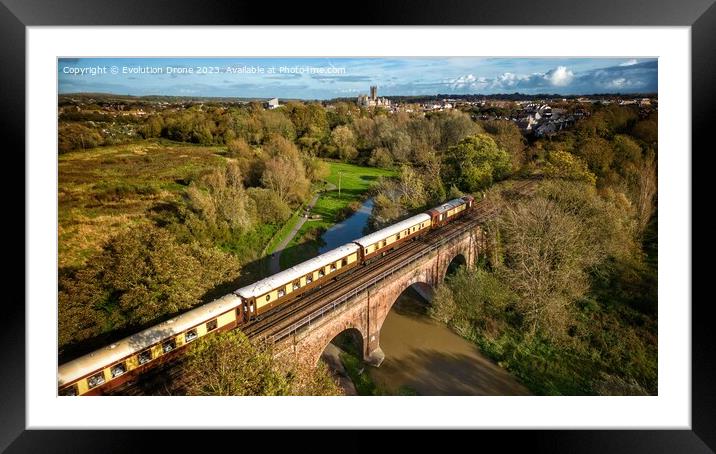 British Pullman crosses the Great Stour Framed Mounted Print by Evolution Drone