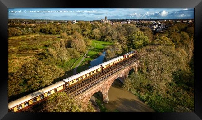 British Pullman crosses the Great Stour Framed Print by Evolution Drone