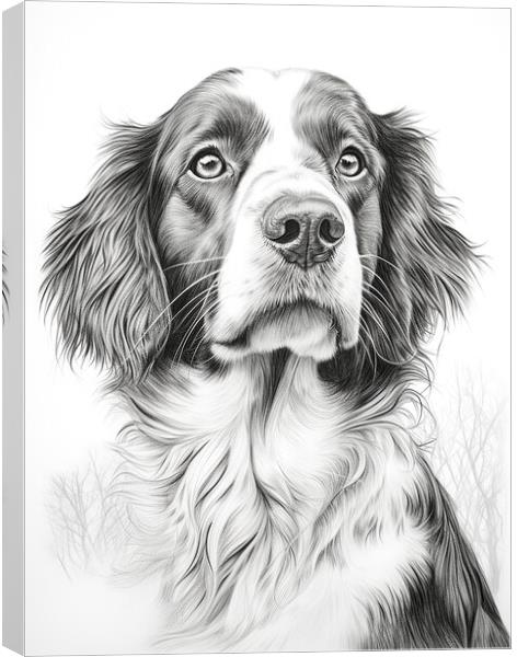 Drever Pencil Drawing Canvas Print by K9 Art