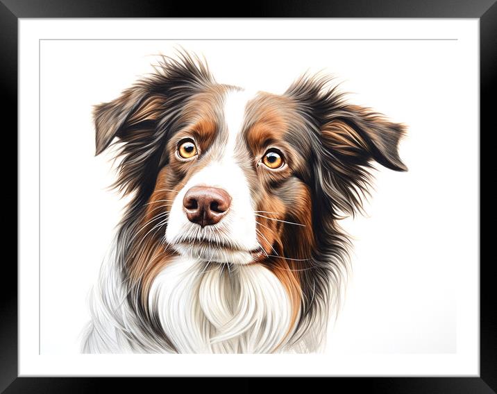 Drever Pencil Drawing Framed Mounted Print by K9 Art