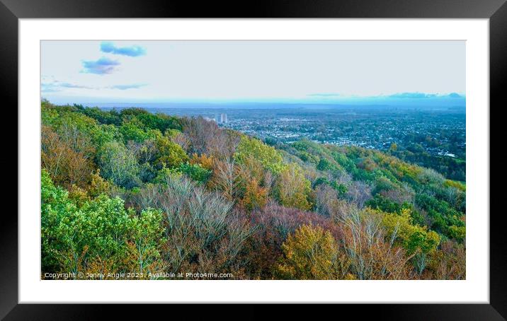 Drone eye view of Cardiff from the Wenallt  Framed Mounted Print by Jonny Angle