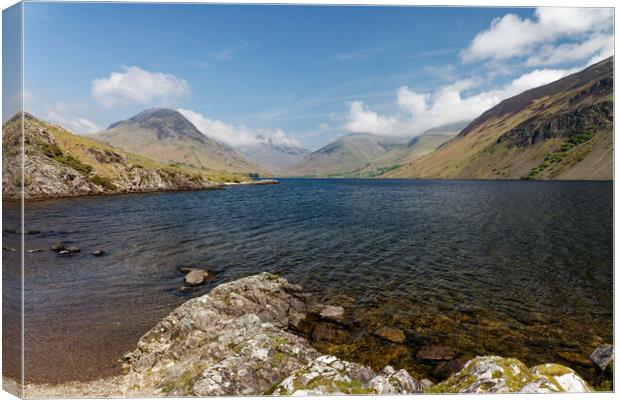 Wastwater in the lake district of Cumbria England  Canvas Print by John Gilham