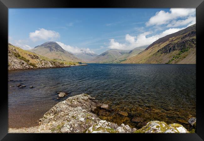 Wastwater in the lake district of Cumbria England  Framed Print by John Gilham