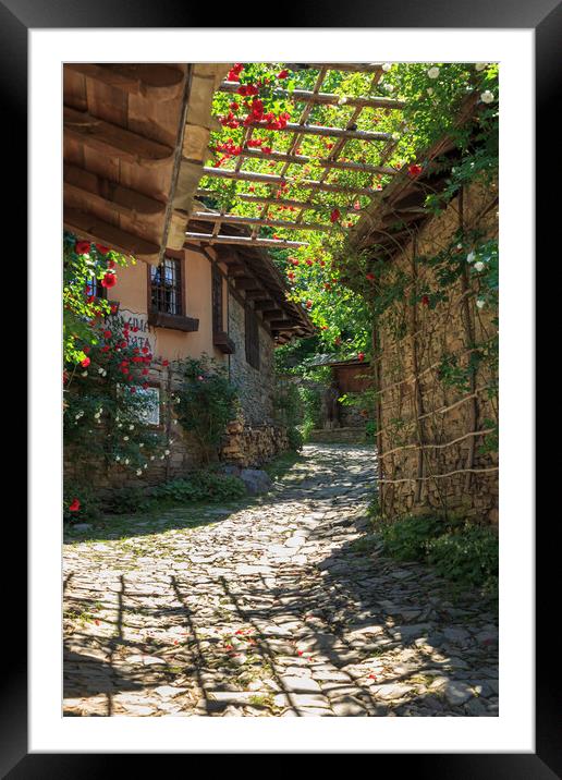 Village of Kovachevitsa with nineteenth century ho Framed Mounted Print by Olga Peddi