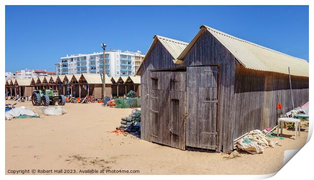 Pêra Fishing Shacks Print by Robert Hall