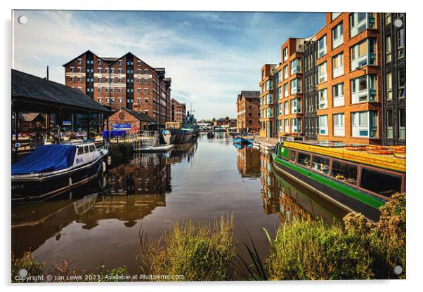 Boats and Buildings at Gloucester Docks Acrylic by Ian Lewis