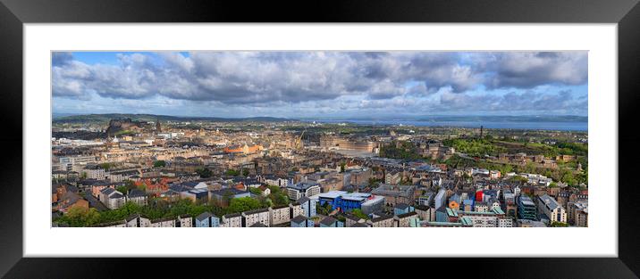 Panorama of Edinburgh City in Scotland Framed Mounted Print by Artur Bogacki