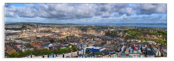 Panorama of Edinburgh City in Scotland Acrylic by Artur Bogacki