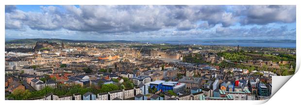 Panorama of Edinburgh City in Scotland Print by Artur Bogacki