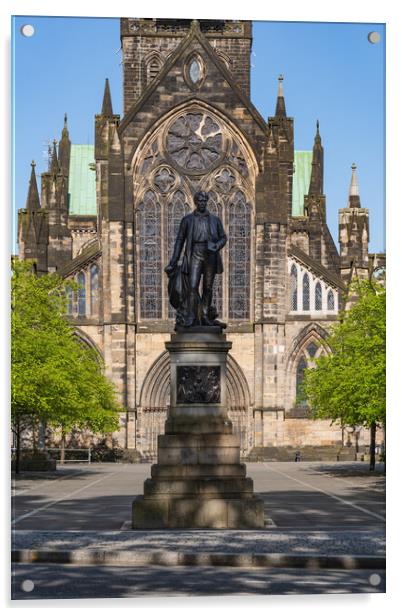 Glasgow Cathedral And David Livingstone Statue Acrylic by Artur Bogacki