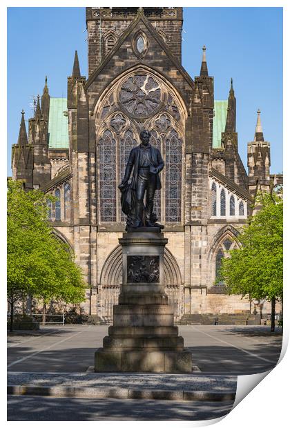 Glasgow Cathedral And David Livingstone Statue Print by Artur Bogacki
