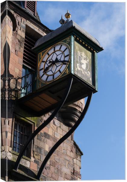 Clock on Tower of Canongate Tolbooth in Edinburgh Canvas Print by Artur Bogacki