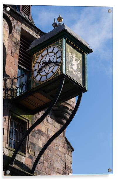 Clock on Tower of Canongate Tolbooth in Edinburgh Acrylic by Artur Bogacki