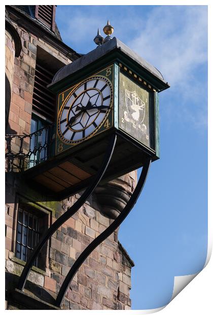 Clock on Tower of Canongate Tolbooth in Edinburgh Print by Artur Bogacki