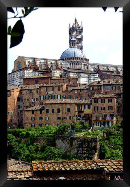 Siena Skyline Cityscape Tuscany Italy Framed Print by Andy Evans Photos