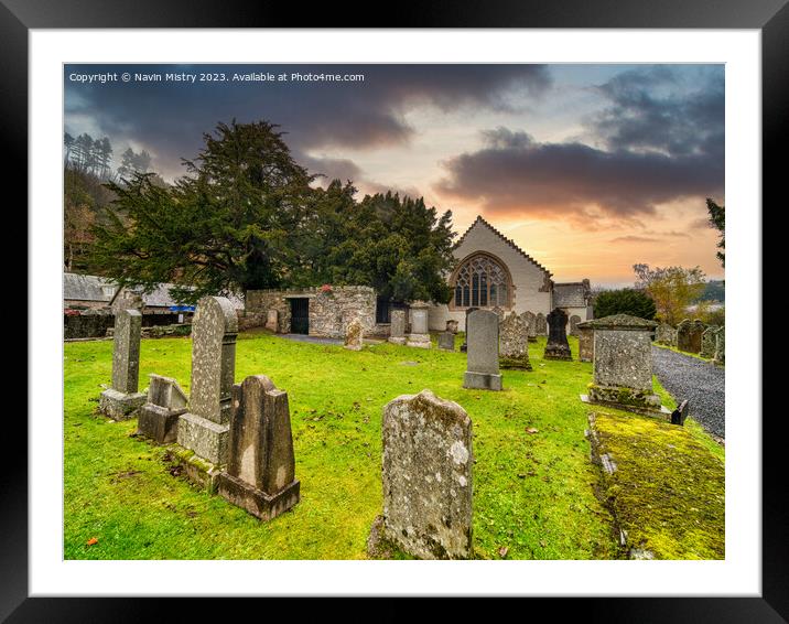 Fortingall Church and Yew, Perthshire  Framed Mounted Print by Navin Mistry