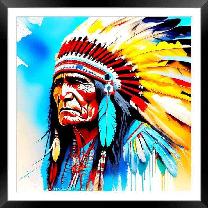 NATIVE WARRIORS 3 Framed Mounted Print by OTIS PORRITT