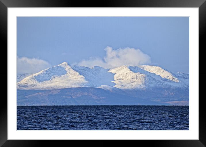Wintry Isle of Arran mountains Framed Mounted Print by Allan Durward Photography