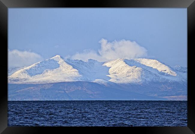 Wintry Isle of Arran mountains Framed Print by Allan Durward Photography