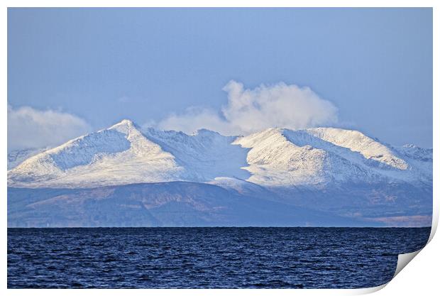 Wintry Isle of Arran mountains Print by Allan Durward Photography