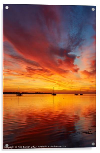 Dramatic clouds at Sunrise, Swale estuary Acrylic by Alan Payton