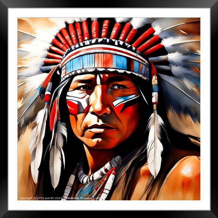 NATIVE WARRIORS 11 Framed Mounted Print by OTIS PORRITT