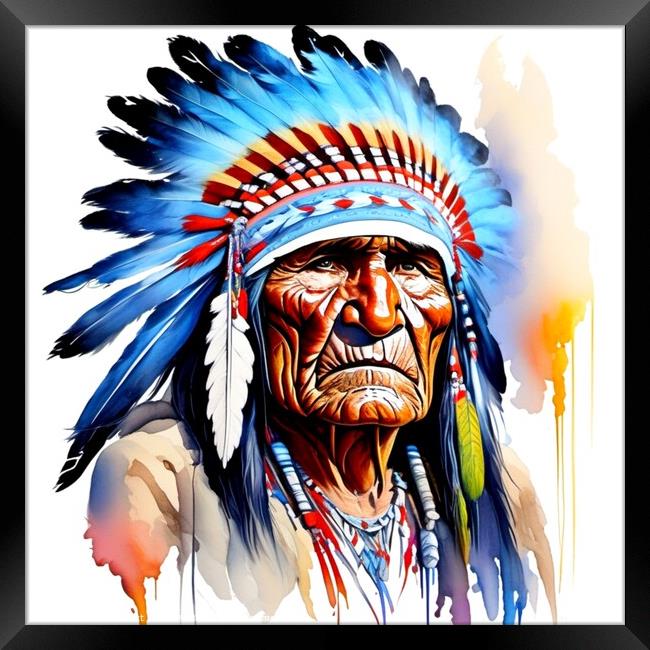 NATIVE WARRIORS 16 Framed Print by OTIS PORRITT